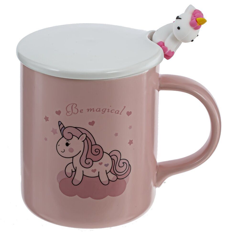 GAEM Кружка с крышкой и ложкой, 350 мл, L11,5 W8 H9,5 см, 4в.