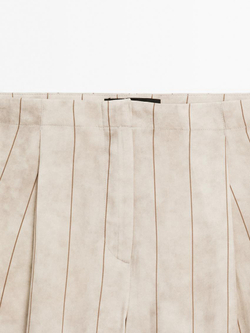 Massimo Dutti Брюки прямого кроя в полоску, дымчатый