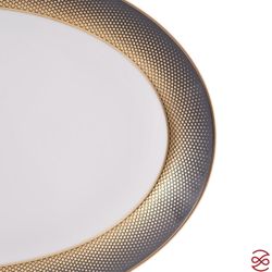 Блюдо овальное Falkenporzellan Deluxe Shape - Rio Black Gold 35 см