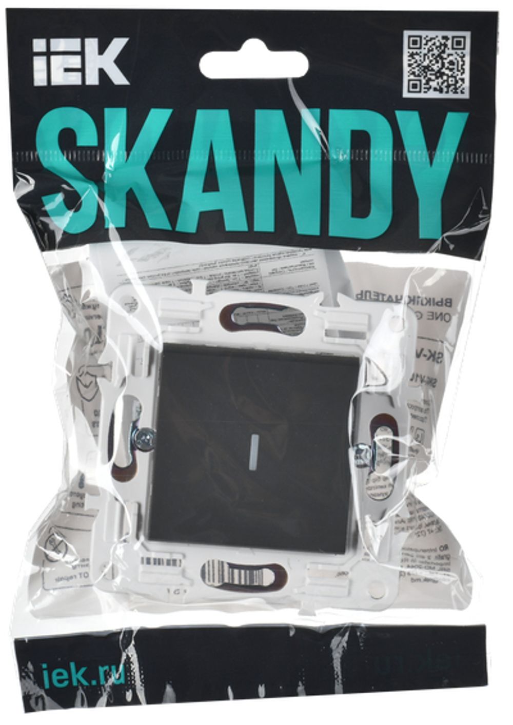SKANDY Выключатель 1-клавишный с индикацией 10А SK-V07G графит IEK