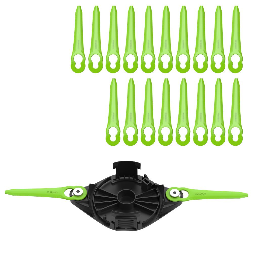 Нож пластиковый 20 шт с диском для двухсторонней установки для триммера Greenworks (2963607)