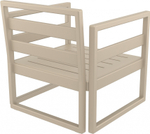 Кресло пластиковое с подушками Siesta Contract Mykonos, бежевый, черный