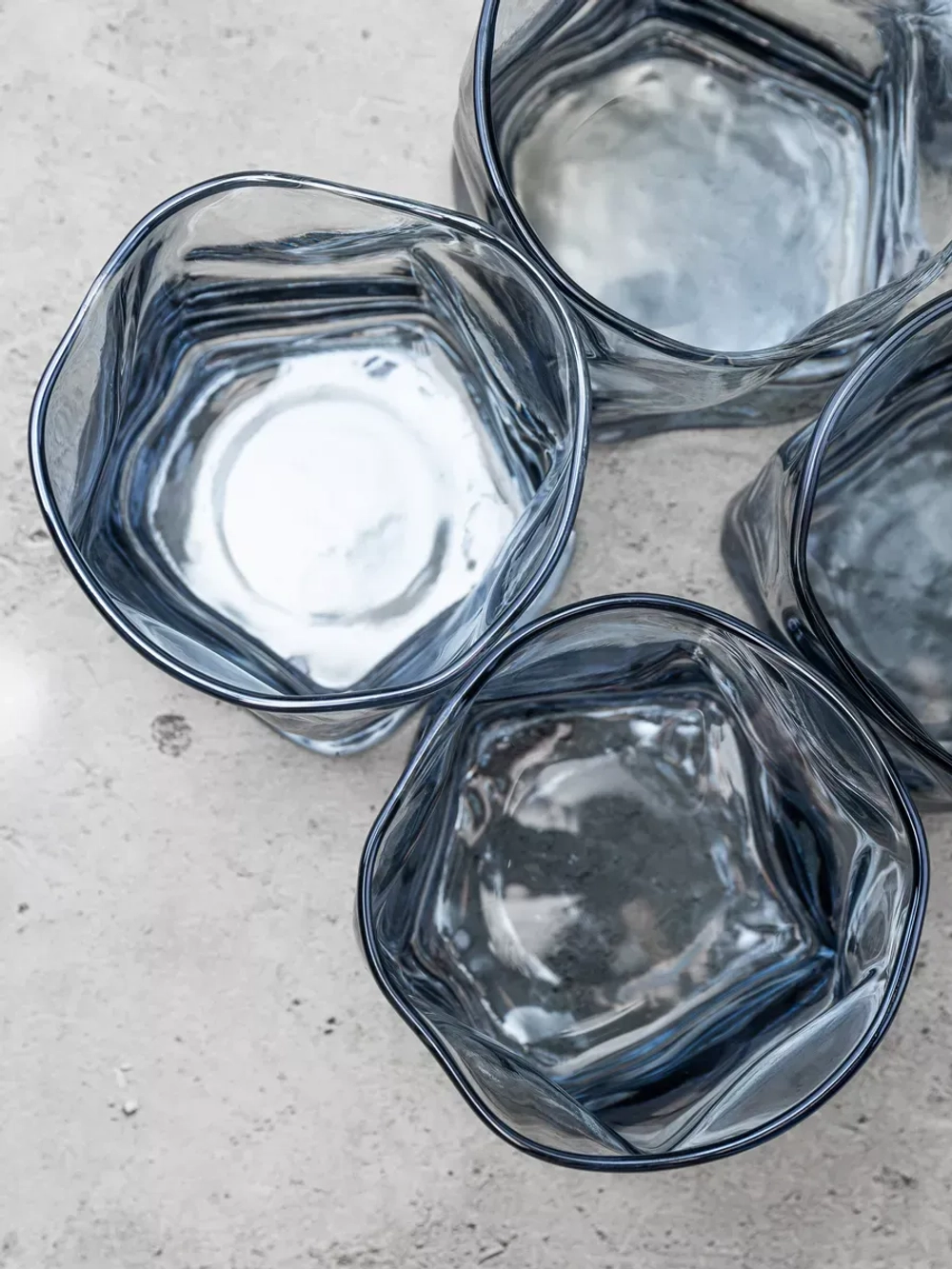 Набор изогнутых бокалов для виски, голубой, 300 мл, 6 шт.