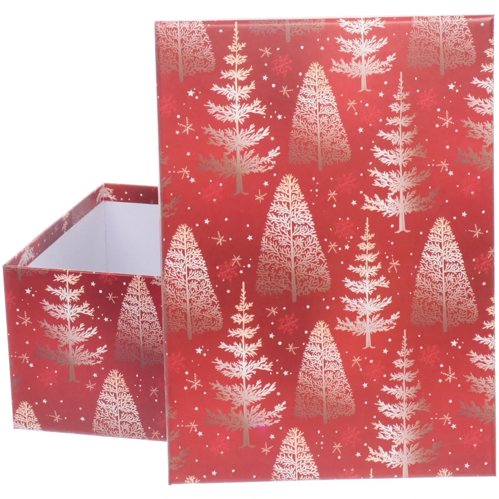 Коробка подарочная «Веселые елочки» 25*18*10,5 см