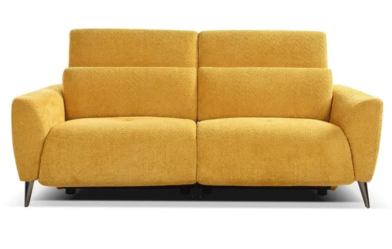 Диван-реклайнер с электроприводом Jasper, 200 см, желтый