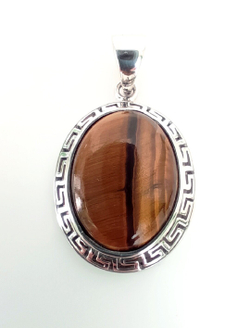 Подвеска серебряная Эстерелла, с тигровым глазом, проба 925/Ф