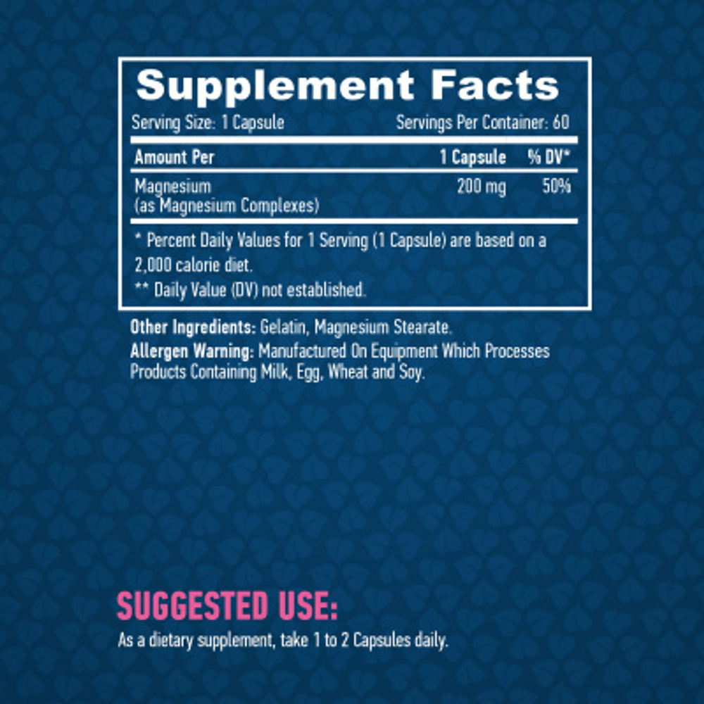 HaYa Labs Хелатный Магний (Chelated Magnesium) 200mg 60caps