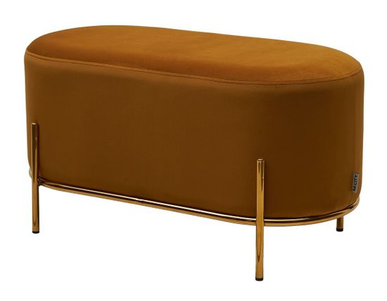 Пуф для гостиной ZEN BLUVEL-68 желтый, велюр / золотой каркас