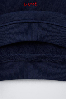 ZARA ТОЛСТОВКА С ВЫШИВКОЙ ORFAYO ©э, СИНИЙ