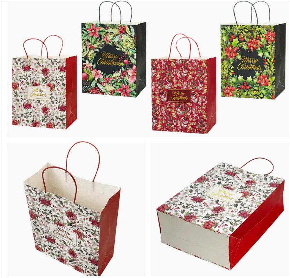 GAEM Пакет подарочный (бумага 210г/м2, блок 12шт), L26 W12 H32 см, 4в.