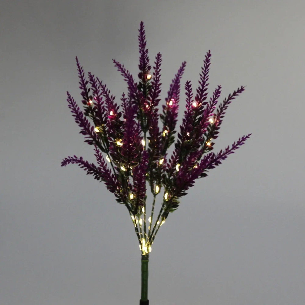 Светильник на солн.батарее (фигура на спице с подсветкой) «Лаванда» 73см, Фиолетовый (свечение тепл.белый)