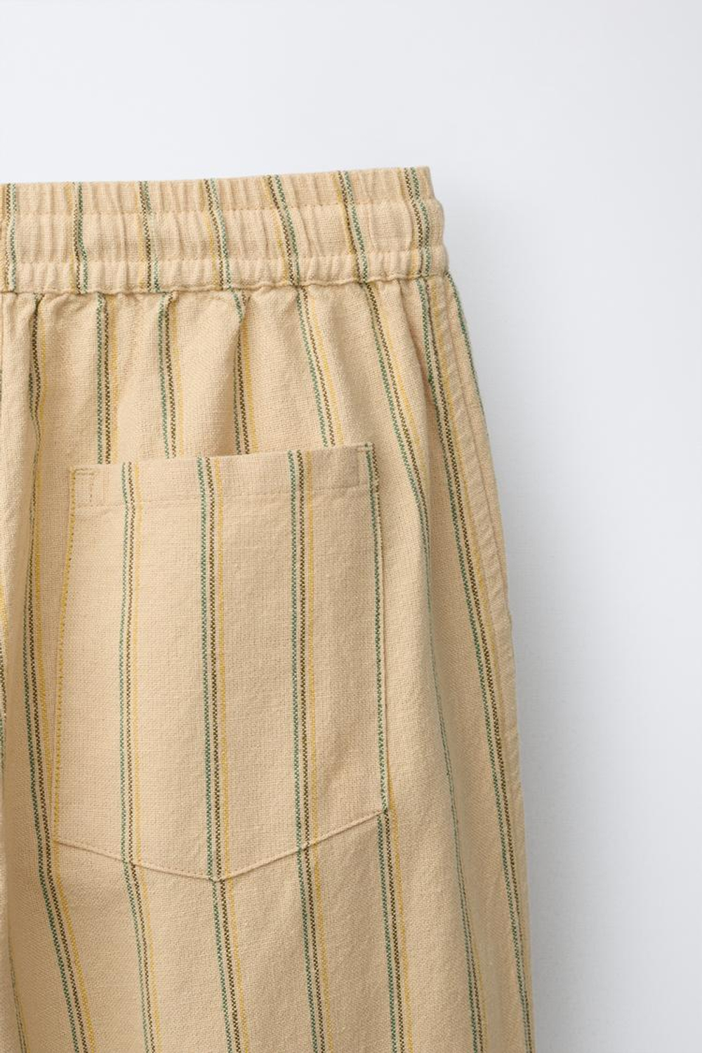 ZARA ПРЯМЫЕ БРЮКИ В ПОЛОСКУ ИЗ ХЛОПКА И ЛЬНА, ПОЛОСКИ