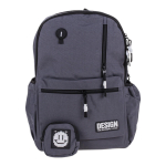 Рюкзак молодежный "Smile" 43,5*30,14см, серый, с кошельком