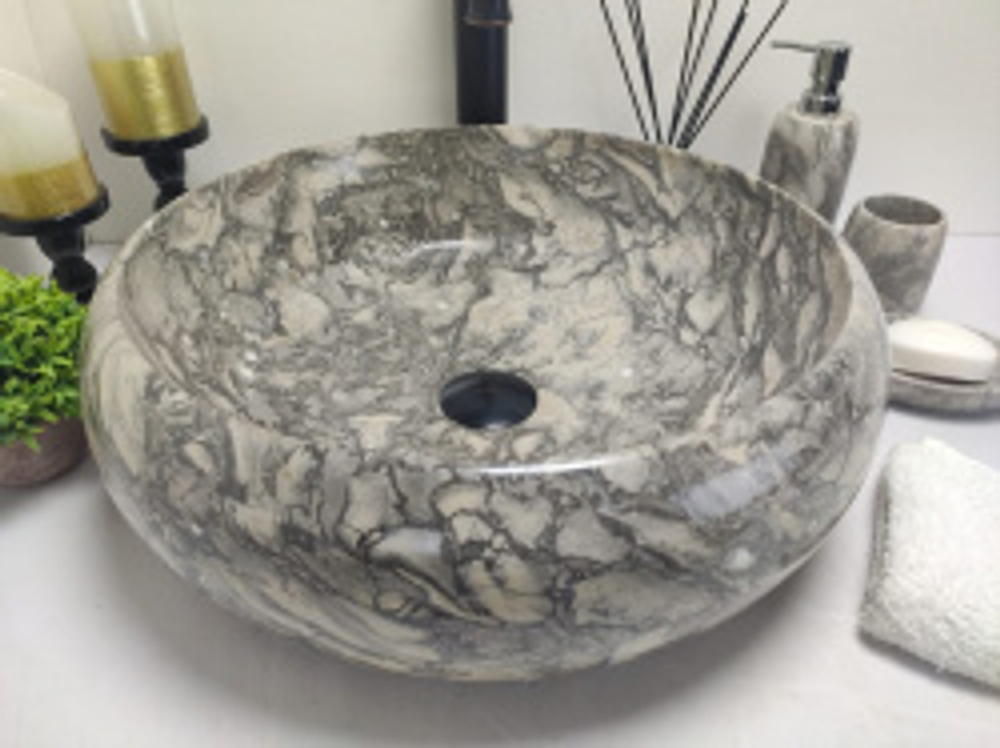 Раковина из мрамора Donut Doreng Grey DM-60276 45*45*15