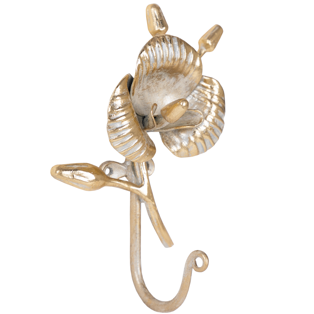 Настенный крючок Орхидея Джолли Айвори Мраморное золото