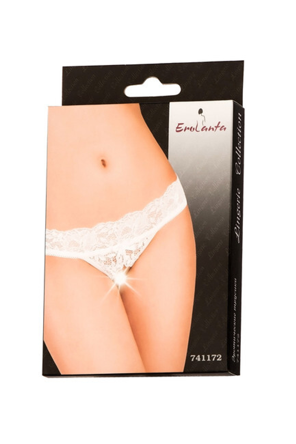 Эротические трусики кружевные со вставкой (50-52) (Цвет: белый)