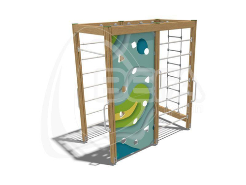 Игровой комплекс Аквамарин (стойки дуб, паттерн Papercut)