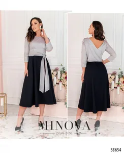 Платье 19-043-1-пудрово-синий Minova