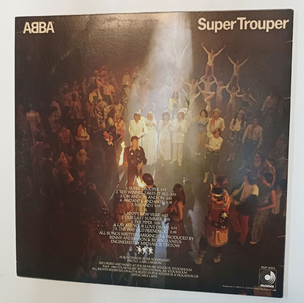 Винтажная виниловая пластинка LP ABBA Super Trouper (Japan 1980) (No Obi)