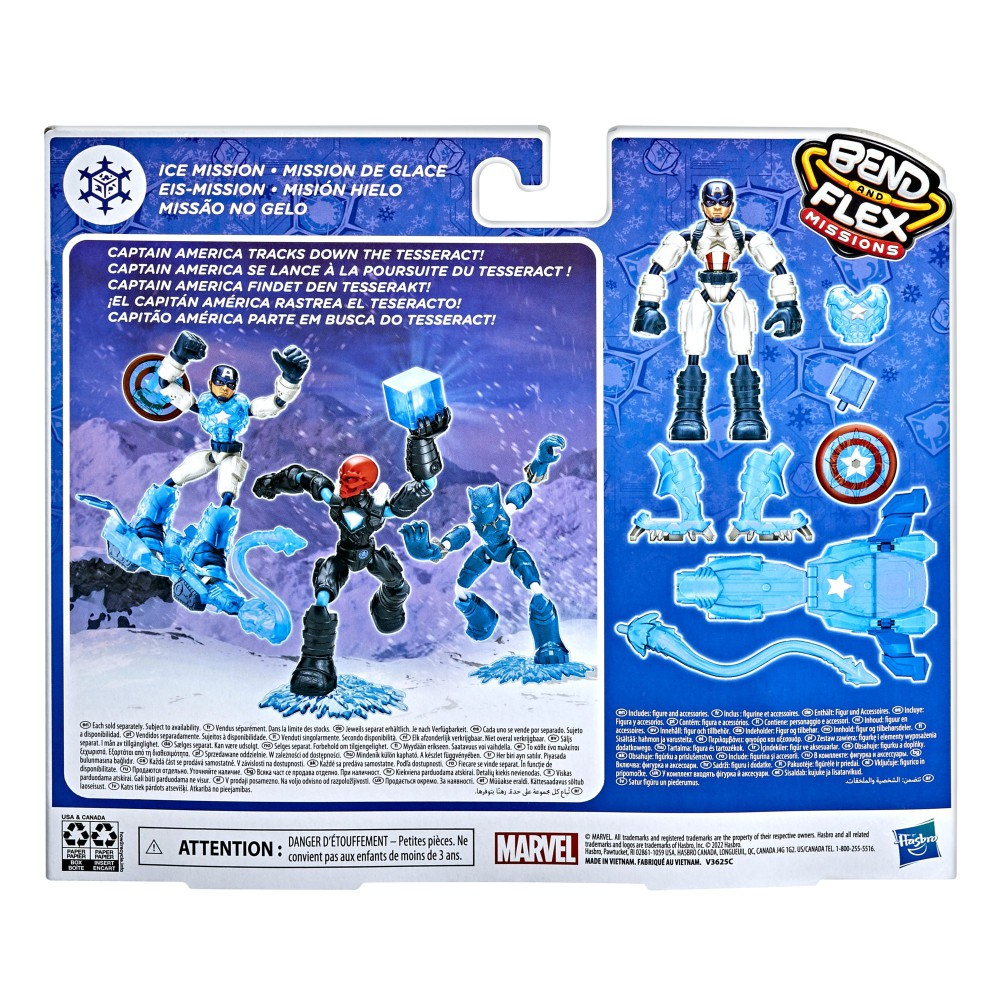 Hasbro F5866 F5868 — Гибкая фигурка Капитана Америки Bend and Flex 15 см Ice Mission Мстители F5868 — фото 4
