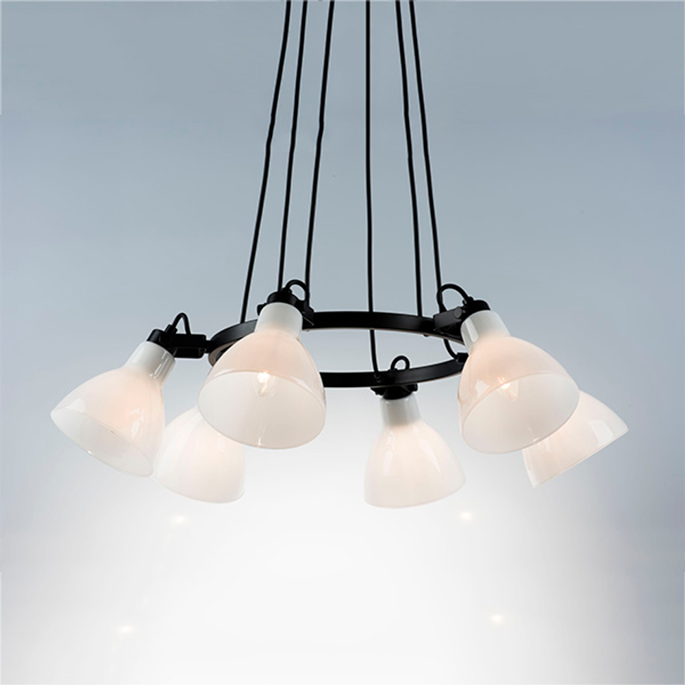 761160 Люстра ACROBATA 6х40W E14 ЧЕРНЫЙ/БЕЛЫЙ