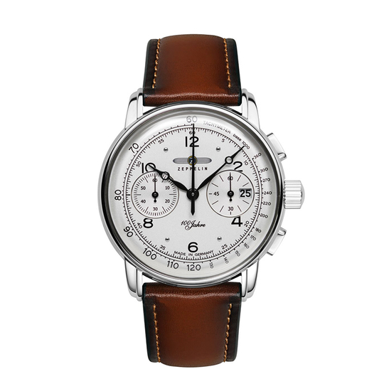 ZEPPELIN Hundred Years Collection Quartz Movement Men"s Watches Wrist Watches White Dial Stainless Steel Case 8676 1