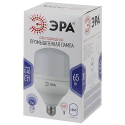 Лампа светодиодная POWER ЭРА STD LED T140-65W-6500-E27/E40 65Вт колокол холодный дневнoй свет Е27/Е40 | Лампы cветодиодные POWER