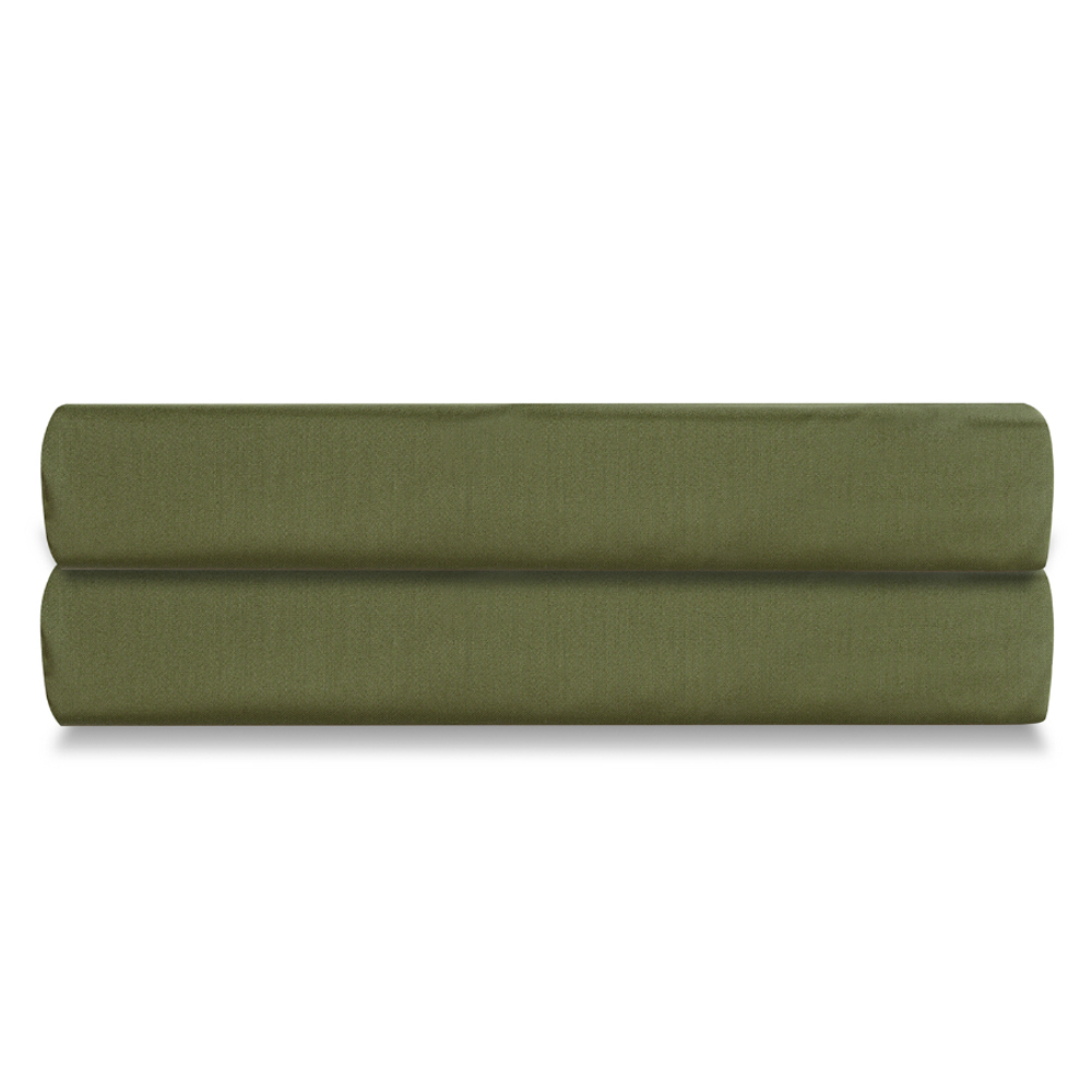 Простыня 160х200х30 Tkano Wild сатин оливковый