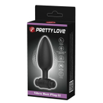 Черная анальная пробка с вибропулей - 11,8 см. (Цвет: черный)