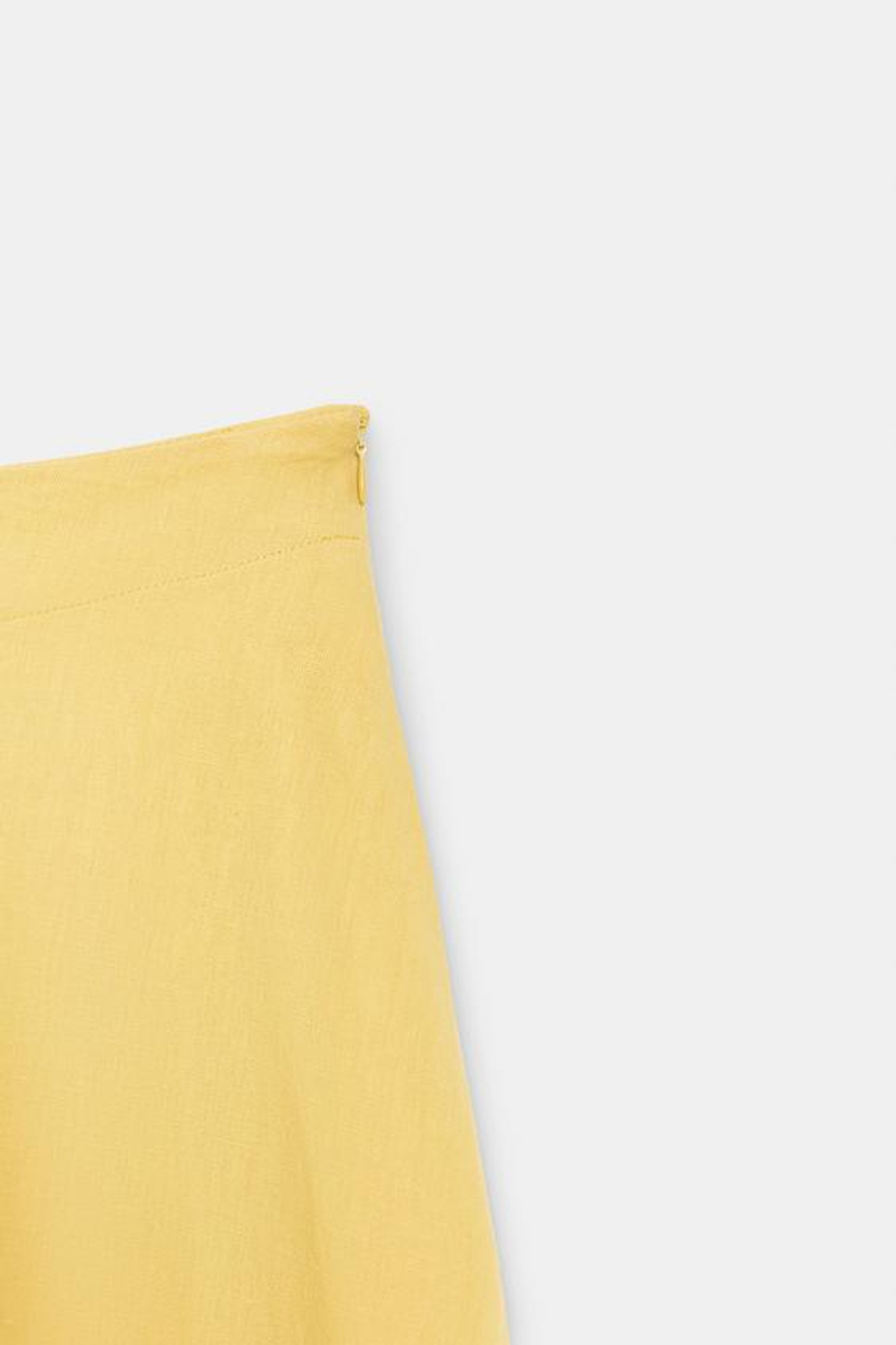 ZARA ЮБКА МИДИ ИЗ СМЕСОВОГО ЛЬНА — ZW COLLECTION, СВЕТЛО-ЖЕЛТЫЙ