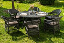 "Эспрессо–150 S" обеденная группа плетеная, цвет графит