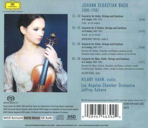 Hilary Hahn, Los Angeles Chamber Orchestra, Jeffrey Kahane / Bach: Violin Concertos (SACD)