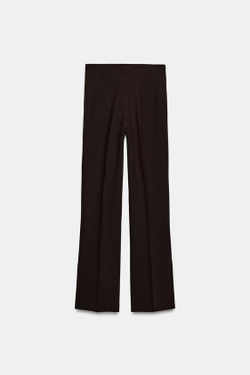 ZARA БРЮКИ FLARE С РАЗРЕЗАМИ ZW COLLECTION, КОРИЧНЕВЫЙ