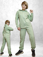 20881 Жакет женский на молнии с капюшоном футер 2-х нитка фисташковый (56)