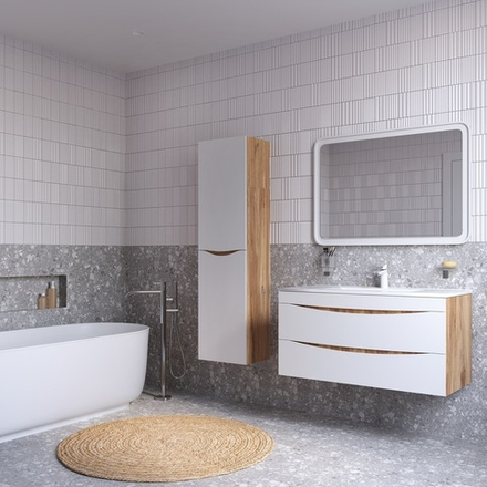 Пенал подвесной IDDIS Cloud, 40 см, белый/золотистый дуб, CLO40Y0i97