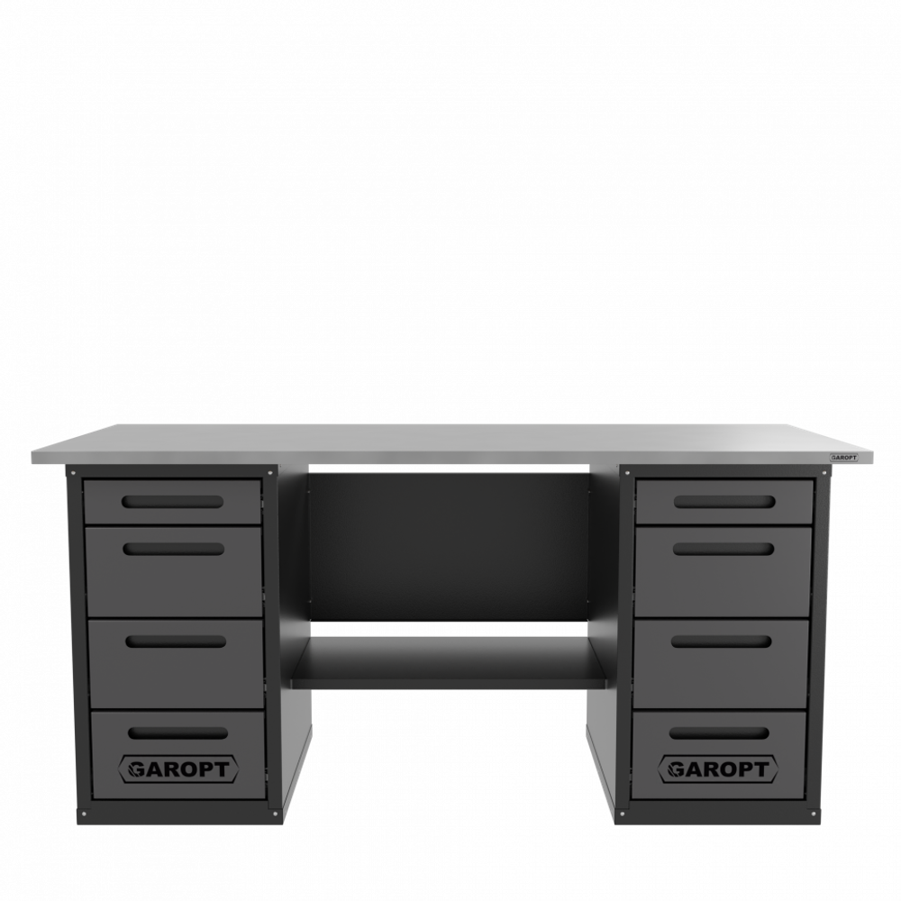 Верстак двухтумбовый 4 ящиков /4 ящиков, серый 1800*700 GAROPT, GT1800Y4Y4.grey