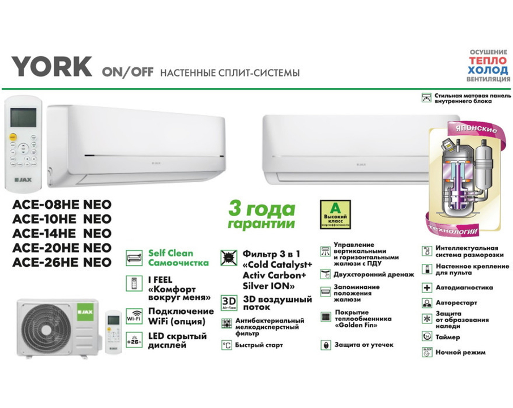 Сплит-система JAX YORK ACE-08HE NEO