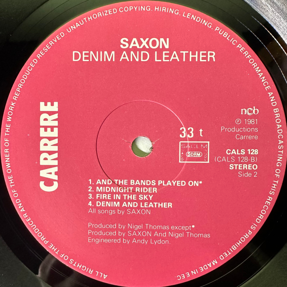 Saxon ‎– Denim And Leather (Скандинавия 1981г.)