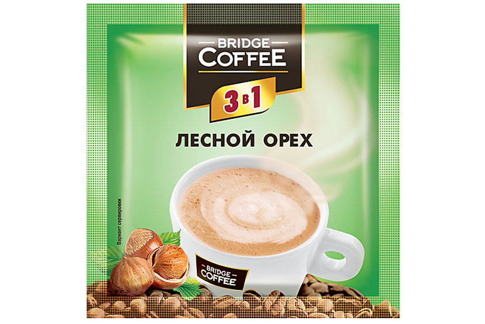 Кофейный напиток Bridge CoffeE, 3 в 1 лесной орех, 20 гр