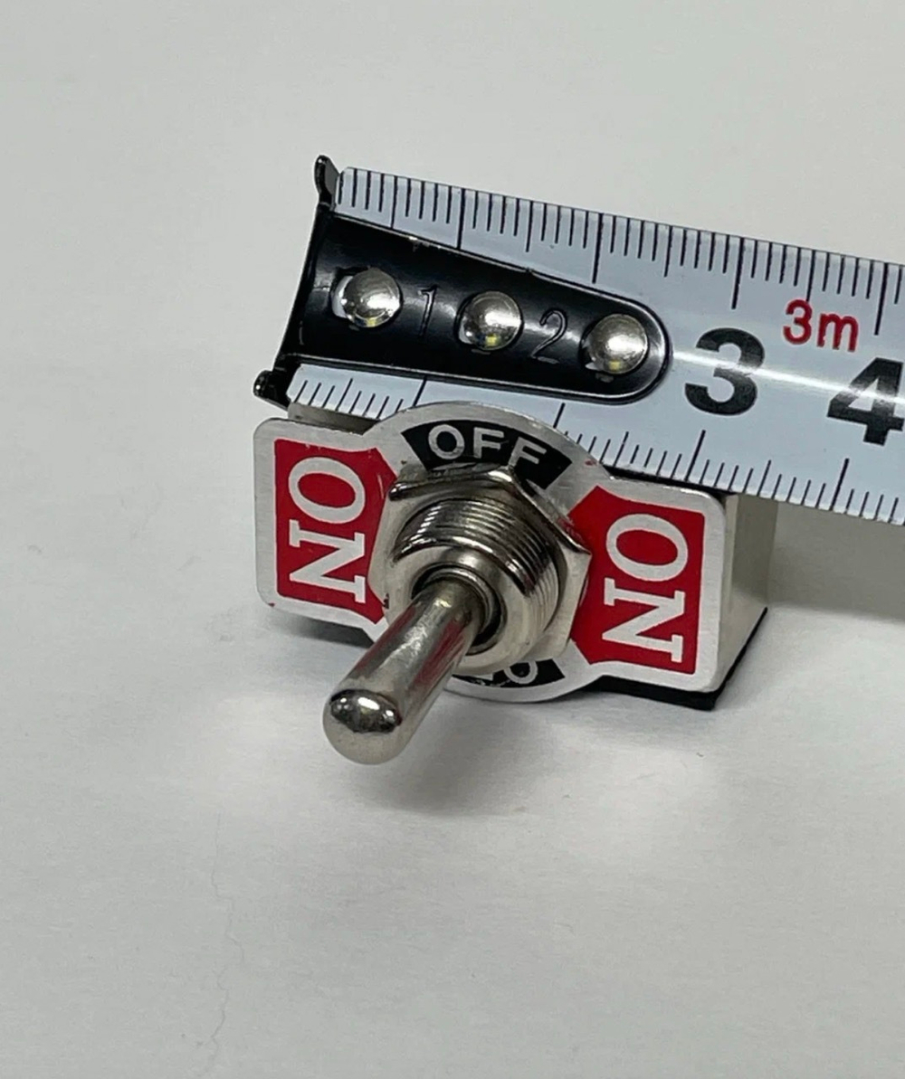 Тумблер (ON-OFF-ON) выключатель в металле на 3 контакта ON-OFF-ON, TG (1 шт.)