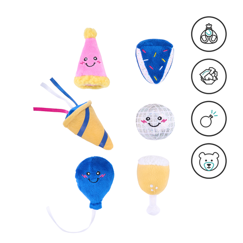 Набор из 6 мини-игрушек "Вечеринка" ZippyPaws