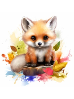 Картина по номерам 30х30см. "Малыши-животные. Лисёнок в красках" 20цв. коробка (арт.Х-6313)