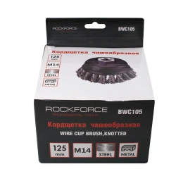 Кордщетка чашеобразная стальная витая для УШМ 125мм (М14) RockForce##Rock FORCE RF-BWC105