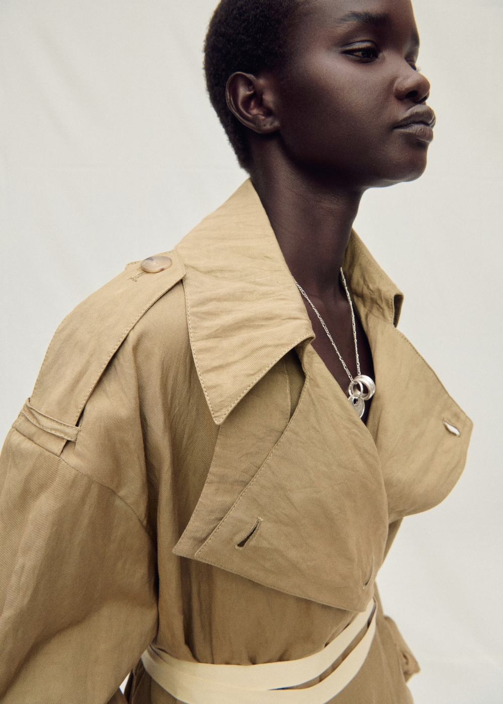 MANGO Плащ с поясом, светло-коричневый