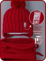 Шапка осенняя вязаная и снуд для детей