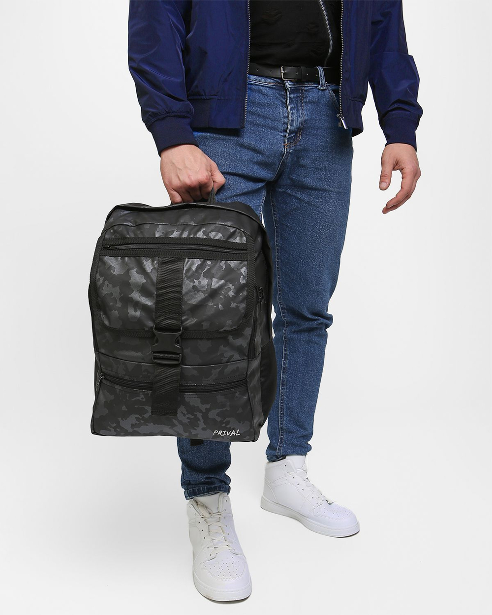 Рюкзак городской мужской Prival Грот 25л, тёмно-голубой камуфляж