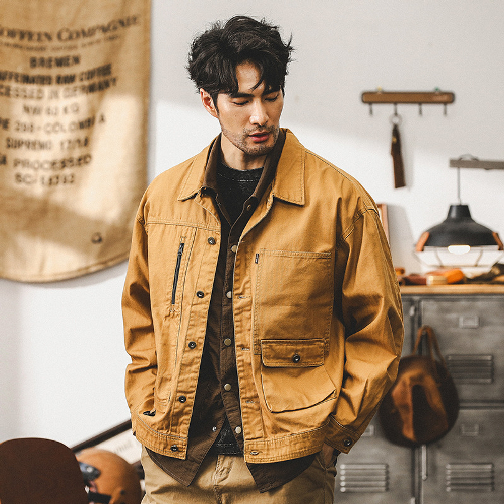 Американский стиль ретро многокарманная мужская ветровка-пиджак весенний и осенний сезон