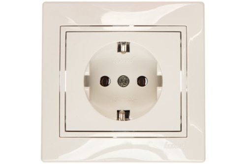 Розетка 1 местная LEZARD Мира белая с белой вставкой с/з керамика