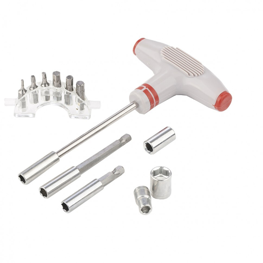 Отвертка с Т-образной эргономичной ручкой и набором насадок, 36 шт, CrV, пластиковый бокс Matrix