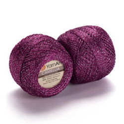 Пряжа Camellia 20г, 280м, 70% полиэстер, 30% металлик (цена за 1 шт)